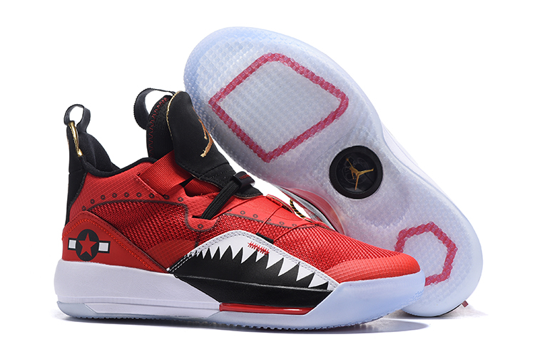 Air Jordan 33 Red Black Shark Shoes - Click Image to Close